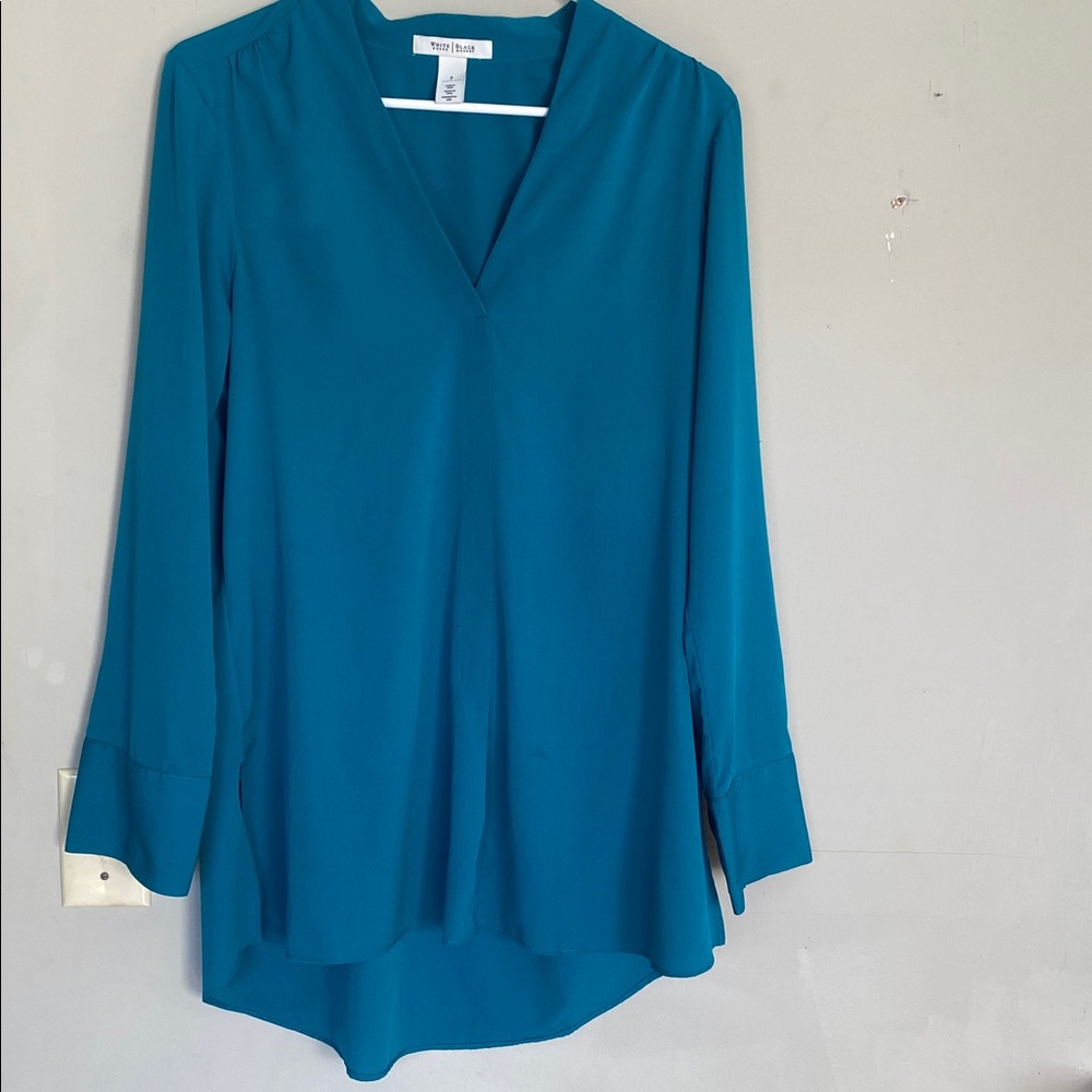 White House Black Market Silk Blouse Sz 8